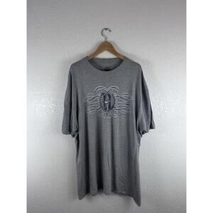Nike Mens XL Gray Graphic T-Shirt Spellout Logo Athletic Casual Short Sleeve